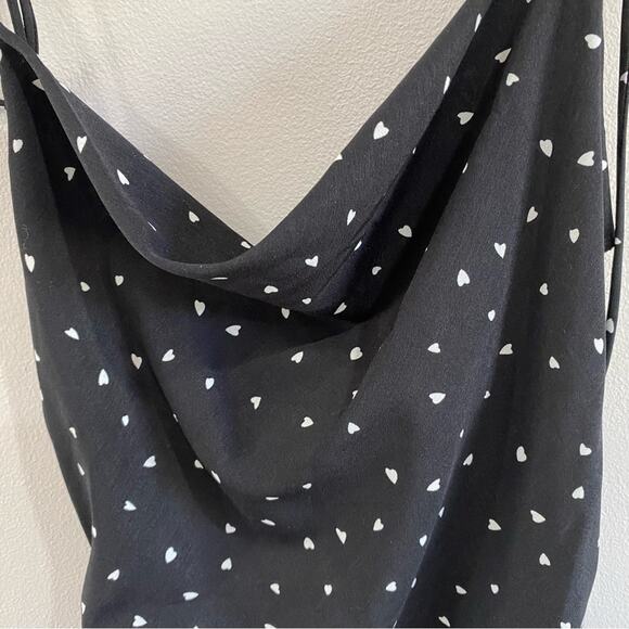NWT Lioness String Along Mini Dress Black Heart Print Ruched Adjustable 4 - Picture 13 of 15
